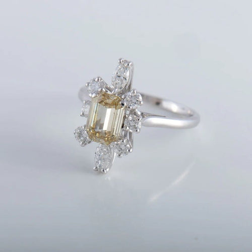 Bague 55 Solitaire - Bague en or blanc 18K avec diamant GIA 58 Facettes