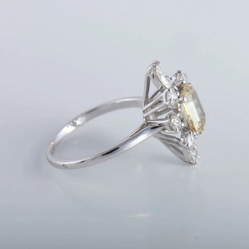 Bague 55 Solitaire - Bague en or blanc 18K avec diamant GIA 58 Facettes