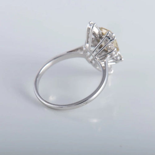Bague 55 Solitaire - Bague en or blanc 18K avec diamant GIA 58 Facettes