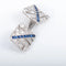 Boutons de manchette Boutons de manchette en platine - Diamants taille ancienne et saphirs 58 Facettes