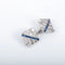 Boutons de manchette Boutons de manchette en platine - Diamants taille ancienne et saphirs 58 Facettes