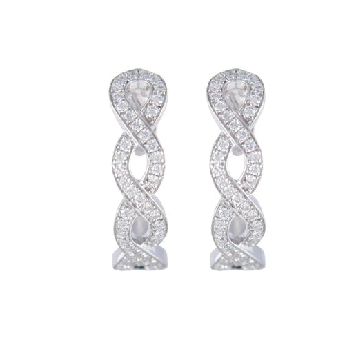 Boucles d'oreilles Boucles d’oreilles torsade en or blanc 18k et diamants 58 Facettes