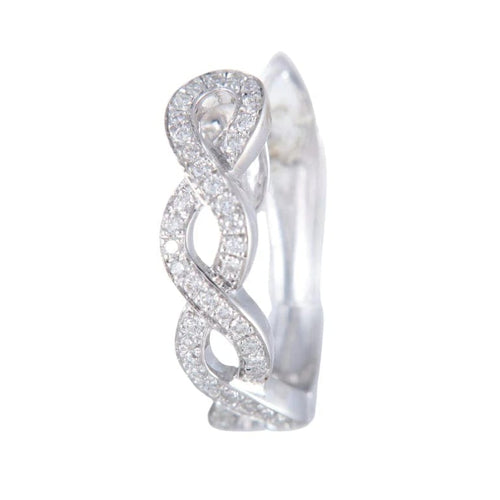 Boucles d'oreilles Boucles d’oreilles torsade en or blanc 18k et diamants 58 Facettes