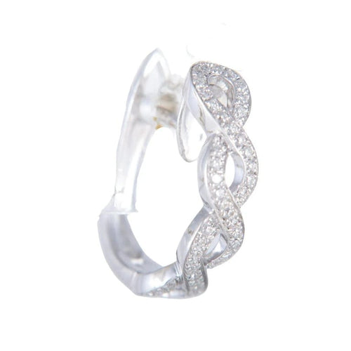 Boucles d'oreilles Boucles d’oreilles torsade en or blanc 18k et diamants 58 Facettes
