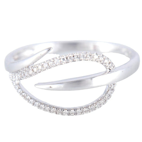 Bague 55 Bague feuille en or blanc 18K et diamants 58 Facettes