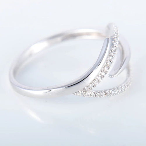 Bague 55 Bague feuille en or blanc 18K et diamants 58 Facettes