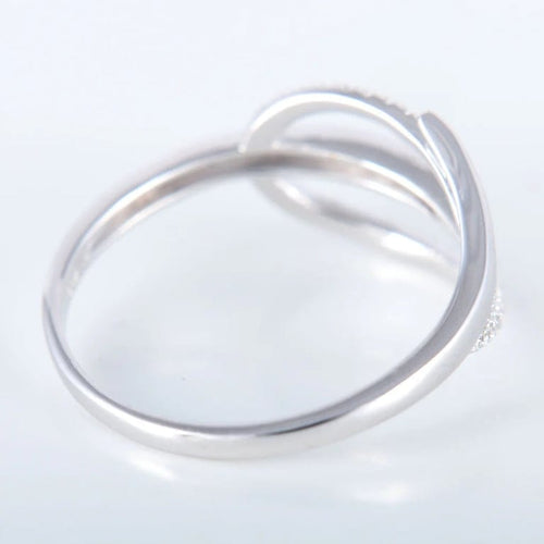 Bague 55 Bague feuille en or blanc 18K et diamants 58 Facettes