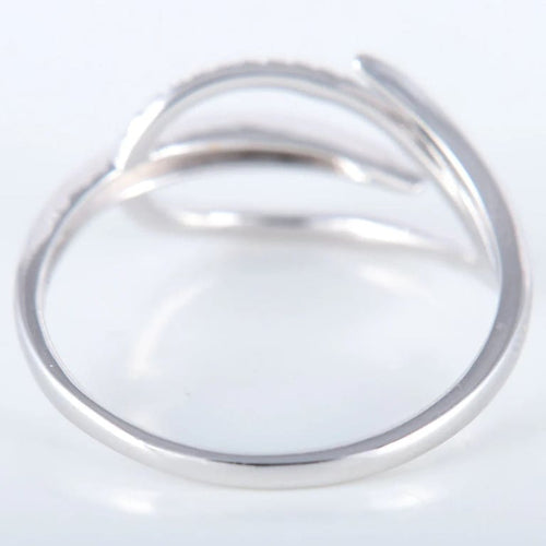 Bague 55 Bague feuille en or blanc 18K et diamants 58 Facettes