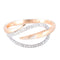 Bague 55.5 Bague feuille en or rose et or blanc 18K, diamants 58 Facettes