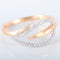 Bague 55.5 Bague feuille en or rose et or blanc 18K, diamants 58 Facettes
