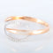 Bague 55.5 Bague feuille en or rose et or blanc 18K, diamants 58 Facettes