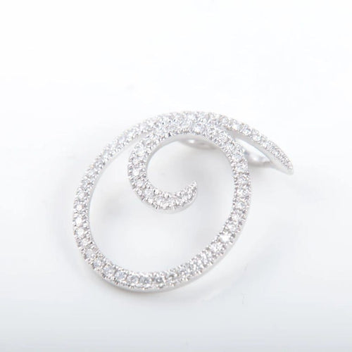 Pendentif Pendentif tourbillon en or blanc 18K et diamants 58 Facettes