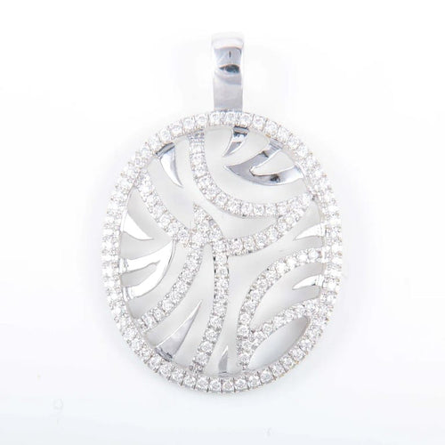 Pendentif Pendentif circulaire en or blanc 18K et diamants 58 Facettes