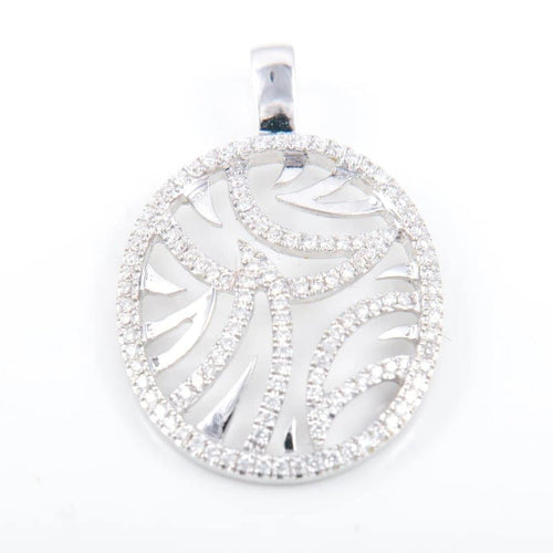 Pendentif Pendentif circulaire en or blanc 18K et diamants 58 Facettes