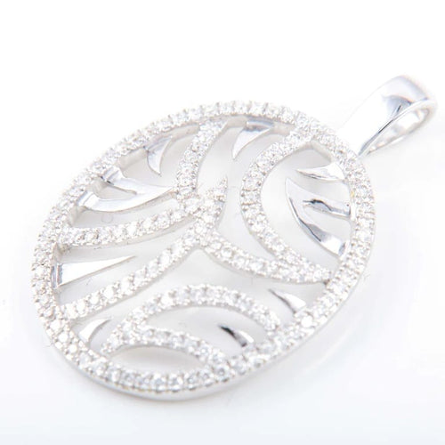 Pendentif Pendentif circulaire en or blanc 18K et diamants 58 Facettes