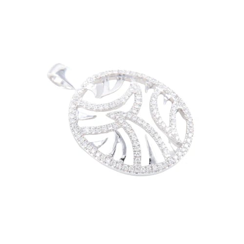 Pendentif Pendentif circulaire en or blanc 18K et diamants 58 Facettes