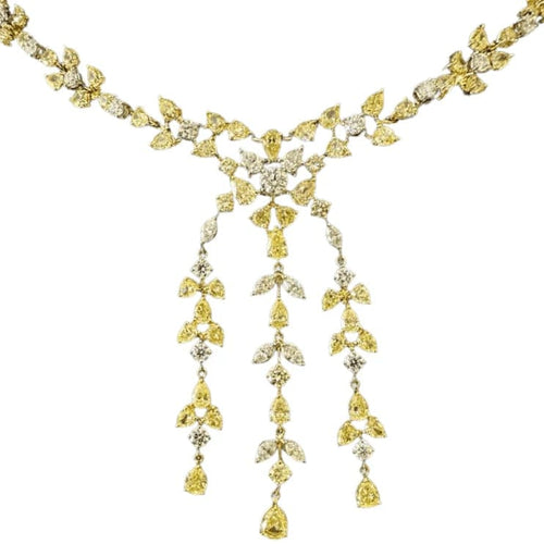 Collier Collier à pampilles - Collier en or 18K et diamants jaunes et blancs 58 Facettes