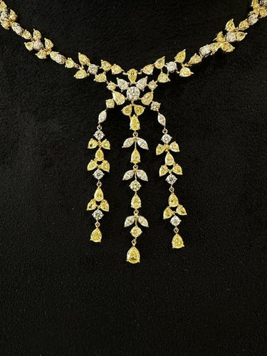 Collier Collier à pampilles - Collier en or 18K et diamants jaunes et blancs 58 Facettes