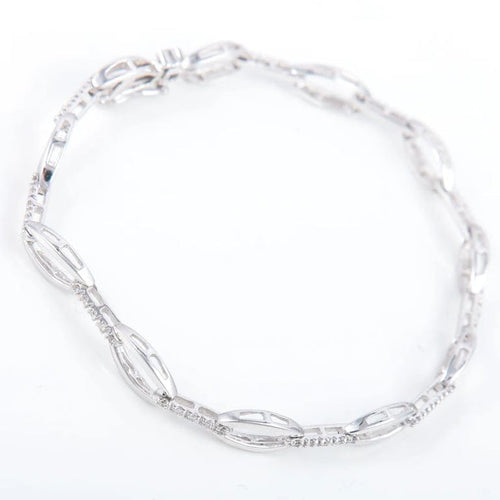 Bracelet Bracelet chaîne en or blanc 18K et diamants 58 Facettes