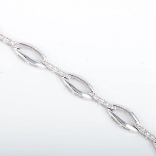 Bracelet Bracelet chaîne en or blanc 18K et diamants 58 Facettes