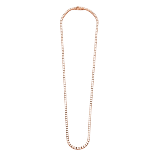 Collier Collier rivière en or rose 18K et diamants taille brillant 58 Facettes