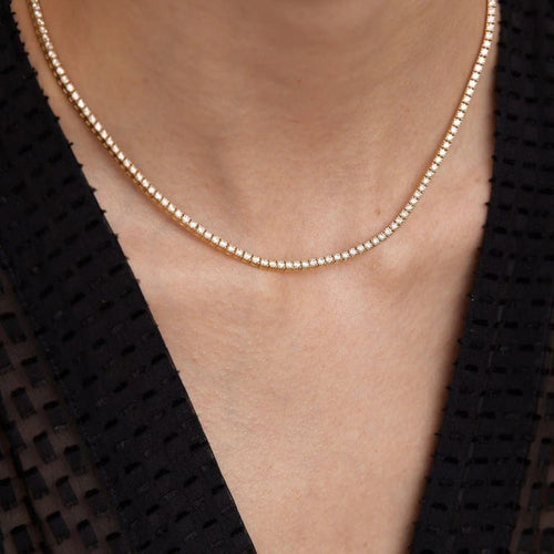Collier Collier rivière en or rose 18K et diamants taille brillant 58 Facettes