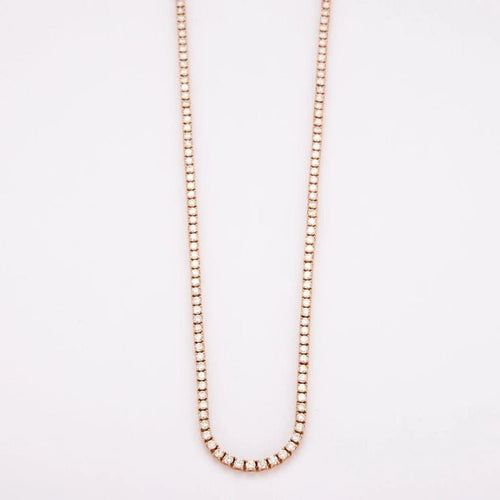 Collier Collier rivière en or rose 18K et diamants taille brillant 58 Facettes