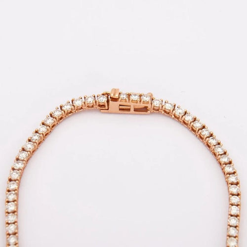 Collier Collier rivière en or rose 18K et diamants taille brillant 58 Facettes