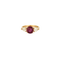 Bague 52 Bague en or jaune 18K avec rubis et diamants 58 Facettes