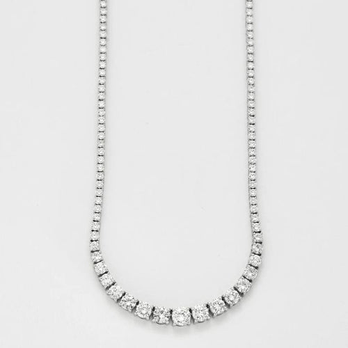 Collier Collier tennis rivière en or blanc 18K et diamants 58 Facettes