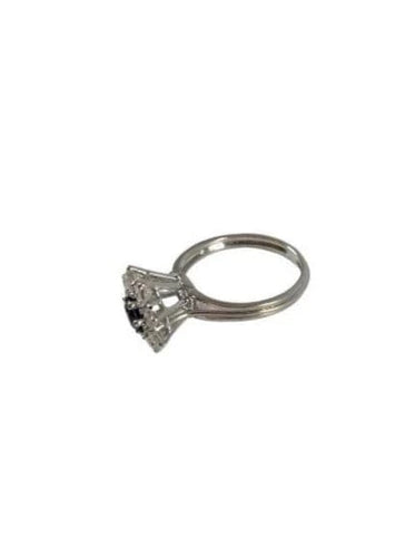Bague 57 Bague entourage saphir en or blanc 18 carats et diamants 58 Facettes 4125130