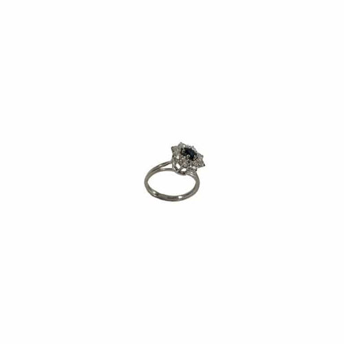 Bague 57 Bague entourage saphir en or blanc 18 carats et diamants 58 Facettes 4125130