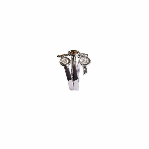 Bague 55 Bague bulle de Champagne en or blanc, quartz fumés et diamants 58 Facettes