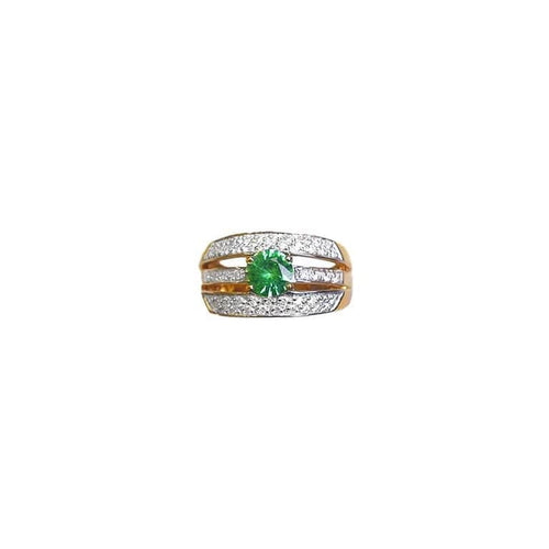 Bague 55 Bague en or jaune avec tourmaline verte et diamants 58 Facettes 41650034