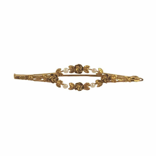 Broche Broche ancienne en or jaune 750 et perles fines 58 Facettes