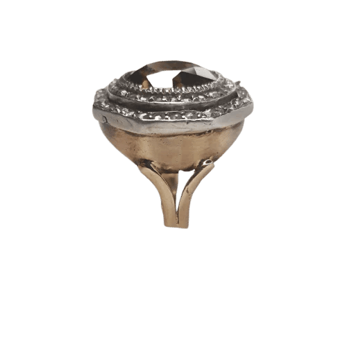 Bague 52 Bague en or jaune 750 avec topaze et diamants 58 Facettes