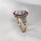 Bague 57 Bague en or jaune 750 et platine, diamants et rubis 58 Facettes