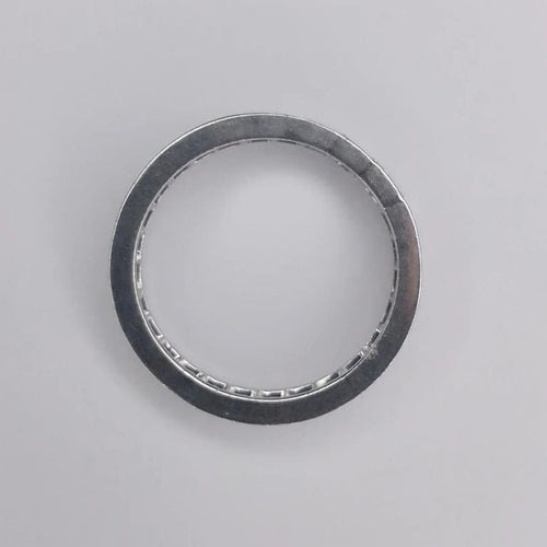 Bague 57 Alliance américaine en or blanc 750 sertie de diamants 58 Facettes