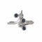 Bague 52 Bague Art déco en or blanc 750 avec saphirs et diamants 58 Facettes