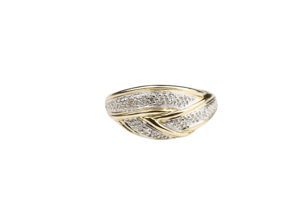 Bague 53 Bague en or bicolore 18 carats sertie de diamants 58 Facettes