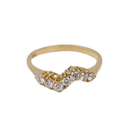 Bague 53 Bague vague en or jaune 18 carats et diamants 58 Facettes