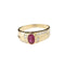 Bague 53 Bague rubis ovale et diamants en or jaune 18 carats 58 Facettes