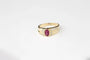 Bague 53 Bague rubis ovale et diamants en or jaune 18 carats 58 Facettes