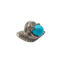 Bague 55 Bague en or blanc 18 carats avec diamants et turquoise 58 Facettes