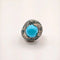Bague 55 Bague en or blanc 18 carats avec diamants et turquoise 58 Facettes