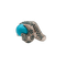Bague 55 Bague en or blanc 18 carats avec diamants et turquoise 58 Facettes