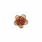 Bague 52 Bague vintage motif floral en or jaune 28 carats et rubis 58 Facettes 21007026