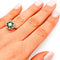 Bague 51 Bague de soirée vintage en or blanc 18 carats, émeraudes et diamants 58 Facettes 21005961