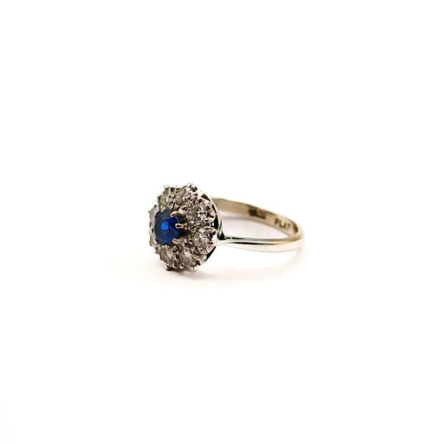 Bague 56 Bague en platine avec saphir et diamants taille brillant 58 Facettes 21026645