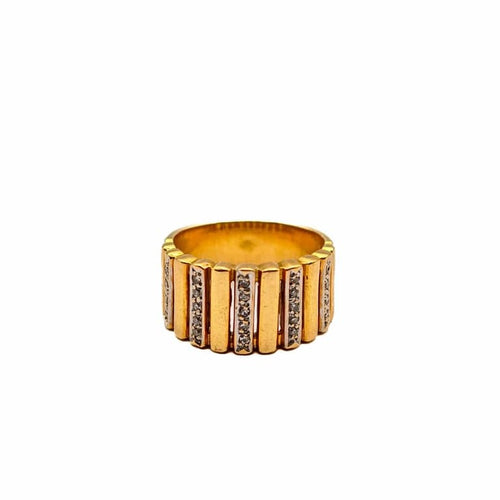 Bague 54 Bague vintage en or blanc et jaune 18 carats sertie de diamants 58 Facettes 21007408